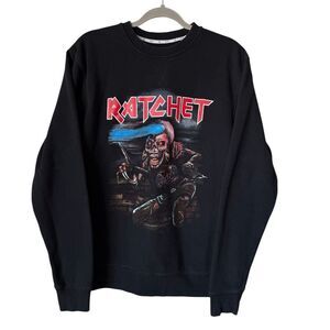 Rare HUF RATCHET American Dirtbag Tour Black Sweatshirt Size S